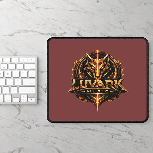 Luvark Music Gaming Mouse Pad — Epic Gold Wolf Logo Desk Mat for Gamers & Streamers