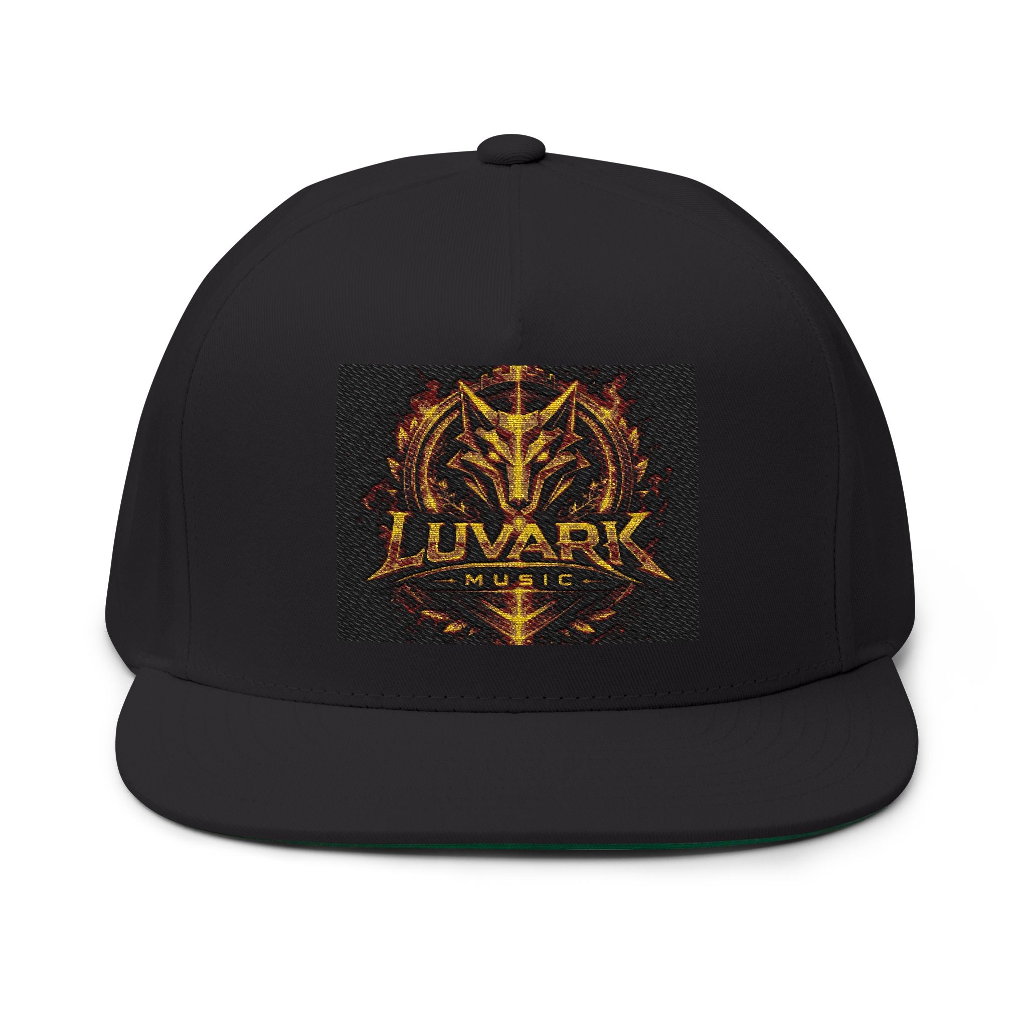 Embroidered Flat Bill Cap - Luvark Music Logo