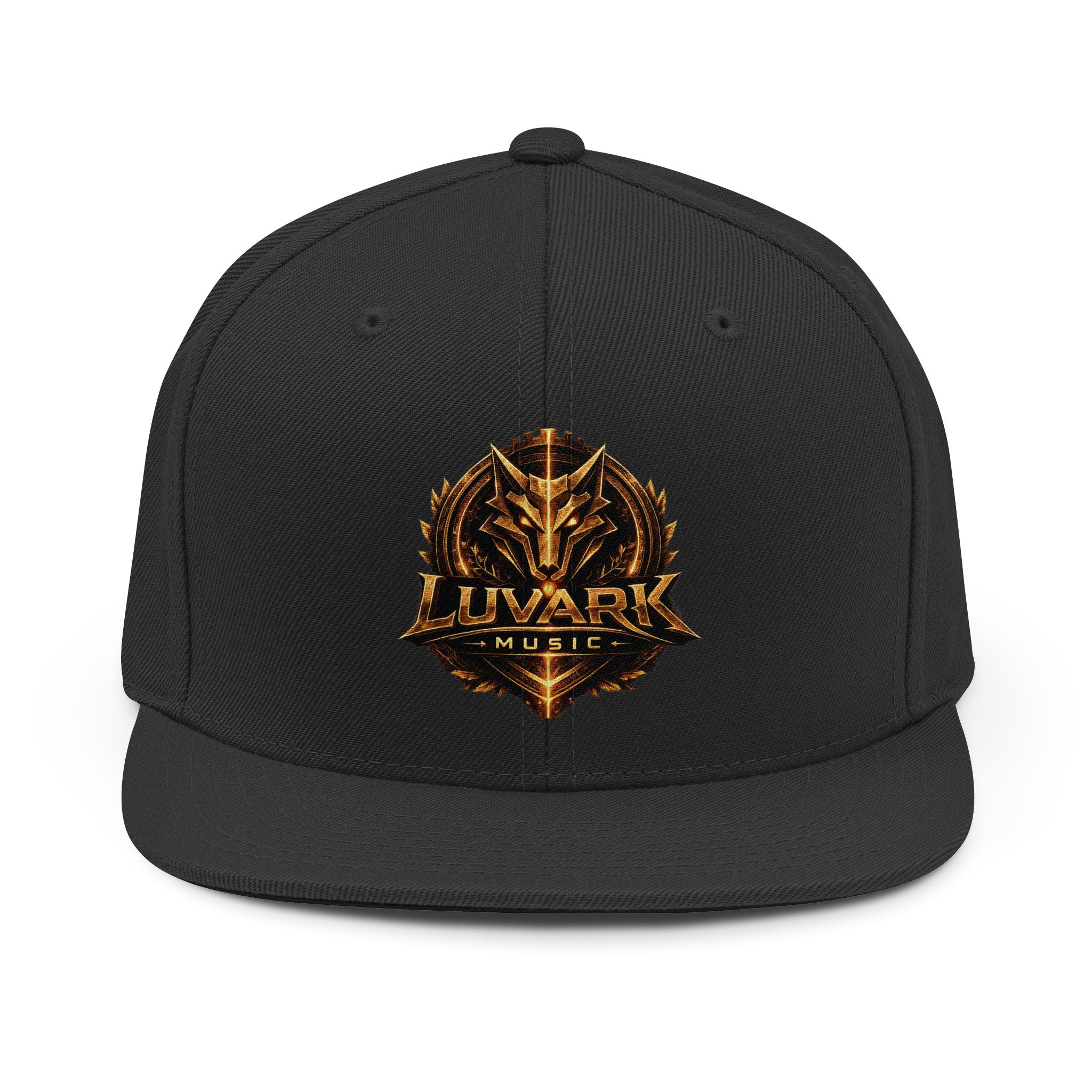 Snapback Hat — Luvark Music Gold Emblem Logo