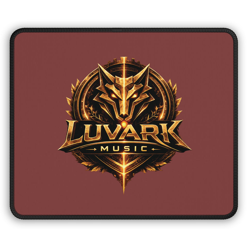 Luvark Music Gaming Mouse Pad — Epic Gold Wolf Logo Desk Mat for Gamers & Streamers